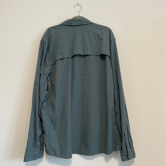 REI Co-op Men's XXL Tall Lightweight Long Sleeve Nylon Button Up Blue Green - Picture 3 of 8